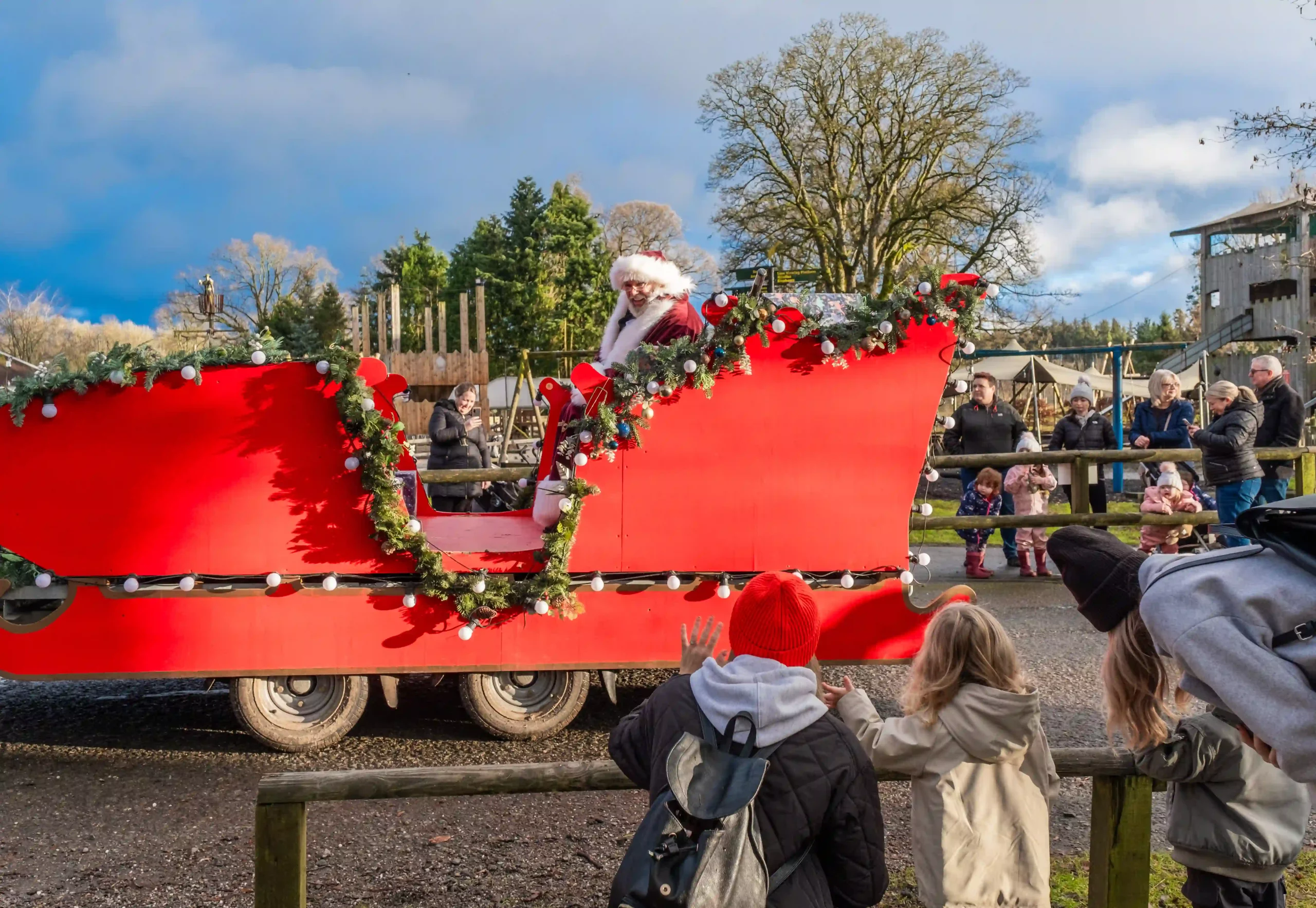 Santa on his sleigh at Blair Drummond Safari Park
