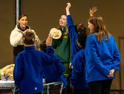 A school group taking part in a workshop at Blair Drummond Safari Park.