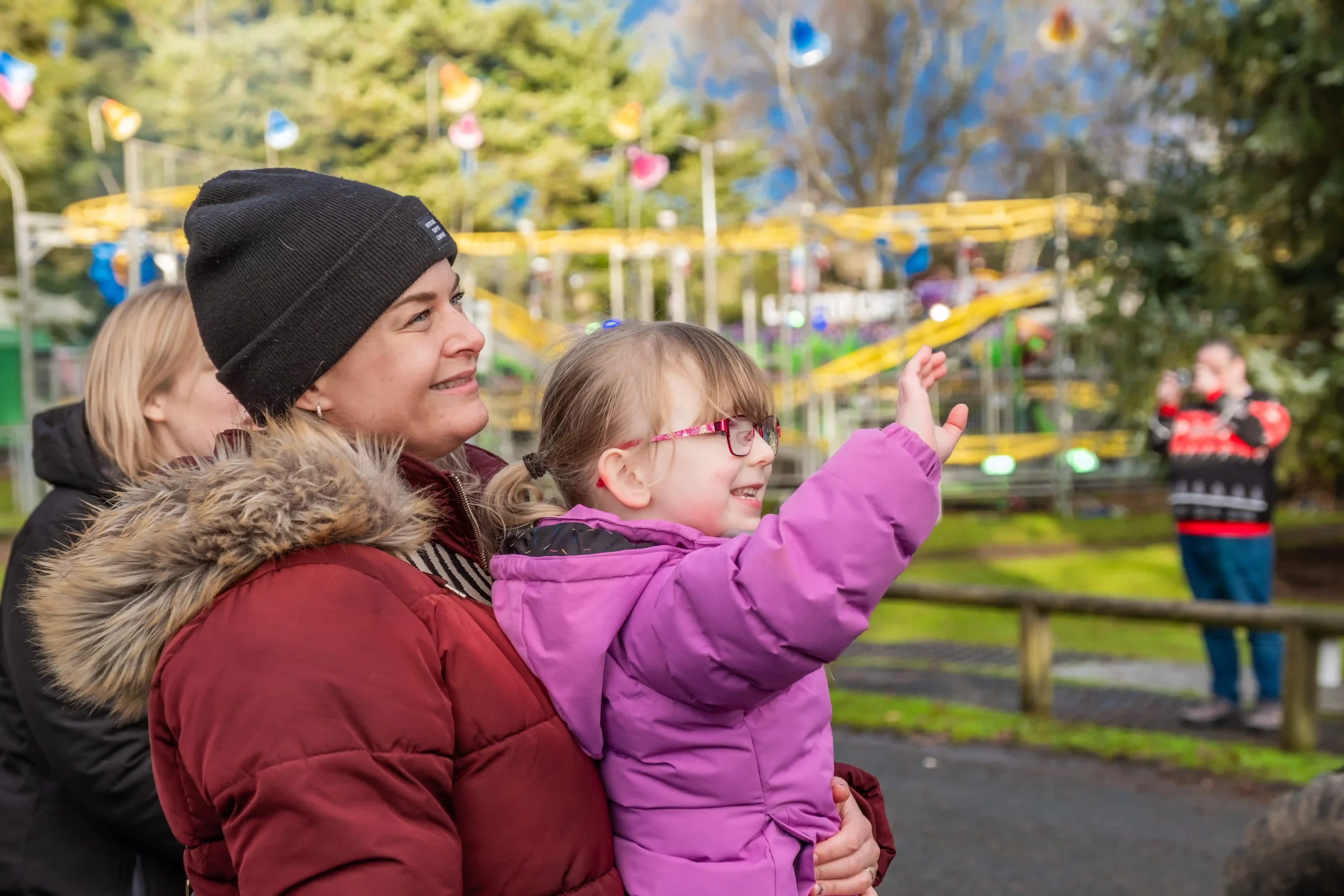 Afternoon adventures are back A mother holds her daughter at Blair Drummond Safari Park.